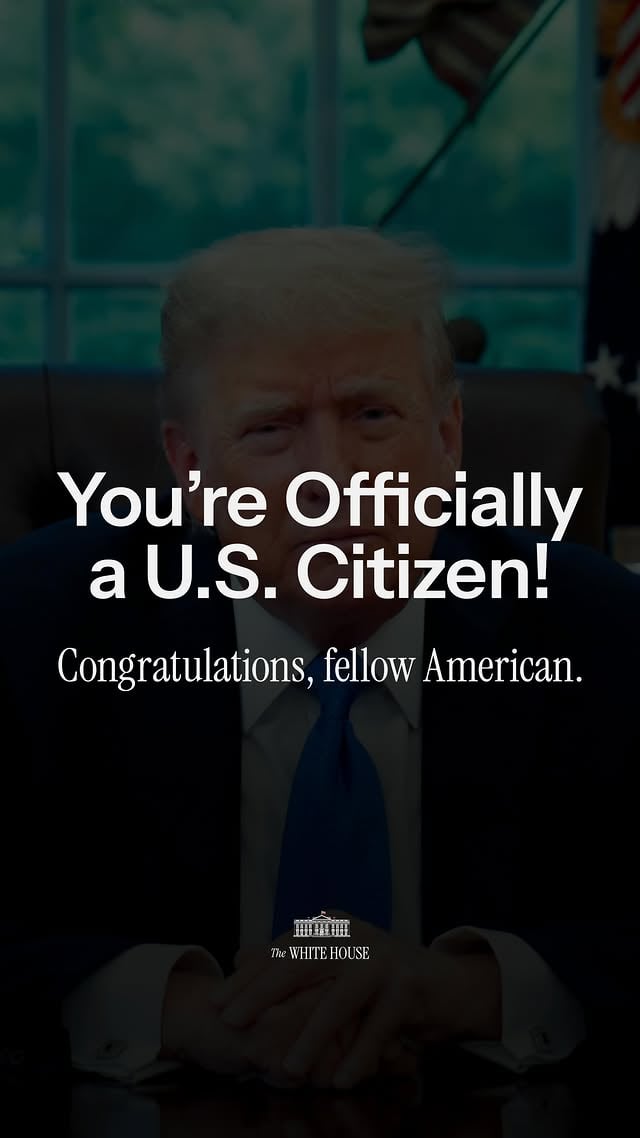 PRESIDENT DONALD J. TRUMP WELCOMES AMERICA’S NEWEST CITIZENS 🇺🇸🦅“Today, you receive one of the most priceless gifts ever granted by human hands. You become a citizen of the United States of America... I welcome you into our national family.” by @potus