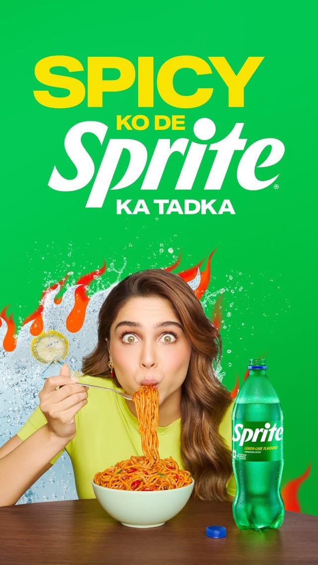 Chahe khana spicy ho ya extra extra extra spicy, uspe Sprite ka tadka is a must! Coz Spicy wants #SpriteKaTadka😎🌶️