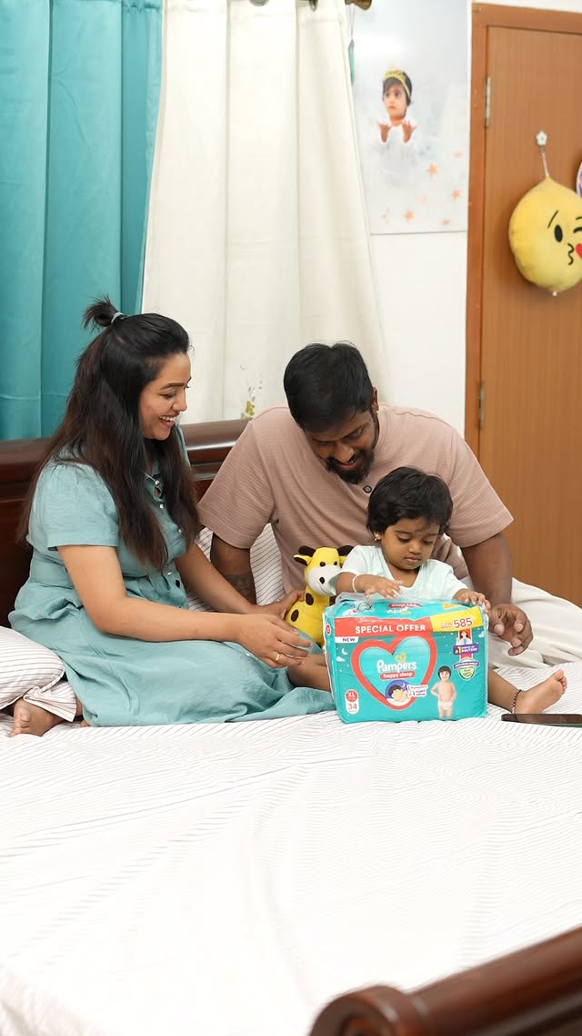 'Motherhood teaches you to prepare a little too much for everything…But Pampers Happy Sleep Pants reminds me that I don’t have to stress about my baby’s sleep anymore #PampersHappySleep #diaper by @gayathri_yuvraaj
