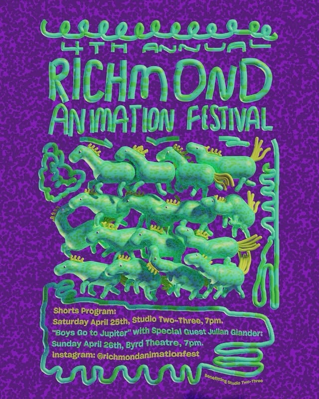 Poster for this year’s @richmondanimationfest seeya there 🐎 by @glanderco