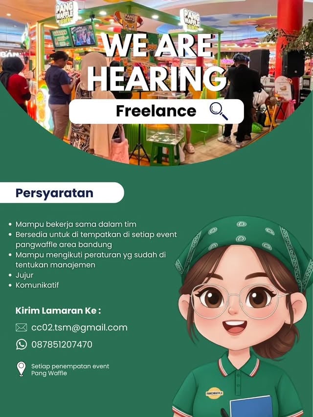 Info loker Crew outlet & Freelance Pangwaffle TSM bdg yg berminat boleh silahkan mengirimkan CV / Surat lamaran kerja ke whatsap / email yg sudah tertera#lokerbdg #lokerbandung by @lokerbdg