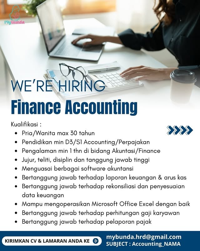 Ada kesempatan buat kamu gabung menjadi bagian dari @mybunda.collection dengan posisi:✅ Finance Accounting✅ HRD Stafd✅ Sales Canvasser✅ Tim PackingKirim CV dan lamaran melalui email mybunda.hrd@gmail.com dengan subject: POSISI_NAMAGood luck! 😃#lokerbdg #lokerbandung #lowongankerja by @lokerbdg