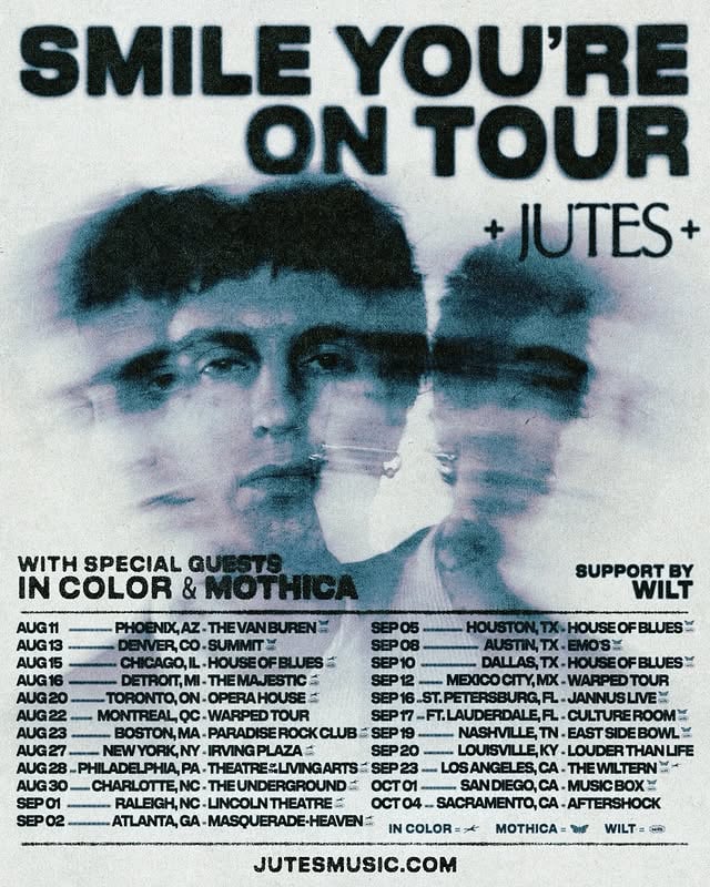 smile, sleepyheads I’m going on tour… again. what city are u coming to? stoked to have @incolorincolor , @mothica and @wiltband all be a part of this one. I’ll be doing a meet and greet VIP as well (details in the last slide). pre sale starts tomorrow, stay tuned in my stories / sign up for notifications at the link in my bio for pre sale info. general on sale is available friday morning… cya by @jutesmusic