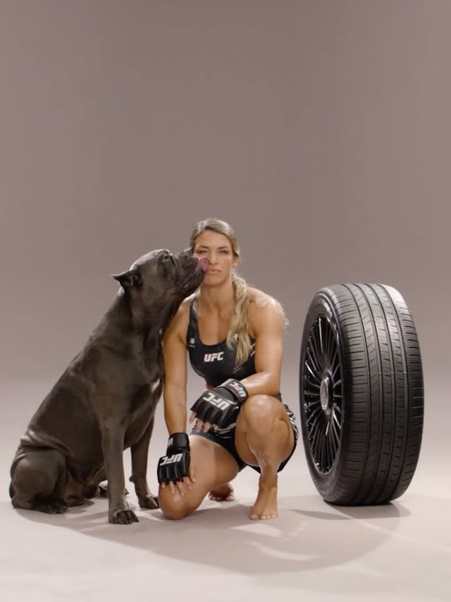 So crazy! So fun! I teamed up with @toyotires and @ufc to prove I’m just as tough as these tires!! 💪🏼👊🏼🛞 by @mackenziedern