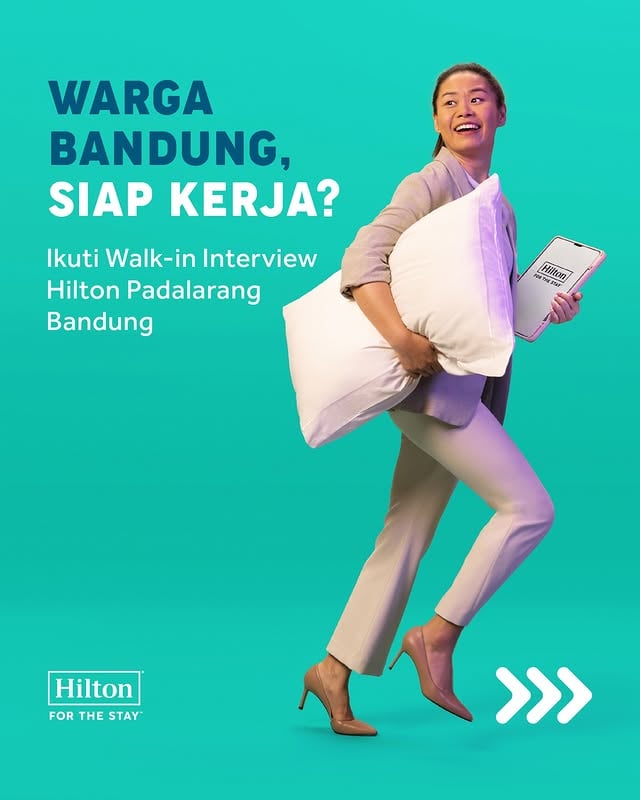 WALK-IN INTERVIEW HILTON PADALARANG BANDUNG (@hiltonpadalarangbandung PRE-OPENING HOTEL)Membuka kesempatan untuk kamu yang ingin berkarier di industri hospitality. Posisi:Front Office | Housekeeping | F&B | Kitchen | Engineering Tanggal: 28–29 April 2026Lokasi: Enhaii Dome, Poltekpar NHI BandungWaktu: 08.00 – 17.00 WIB Datang langsung dengan CV terbaikmu.Info lebih lanjut: tommy.setyawan@hilton.com #lokerbdg #lokerbandung #lowongankerja by @lokerbdg