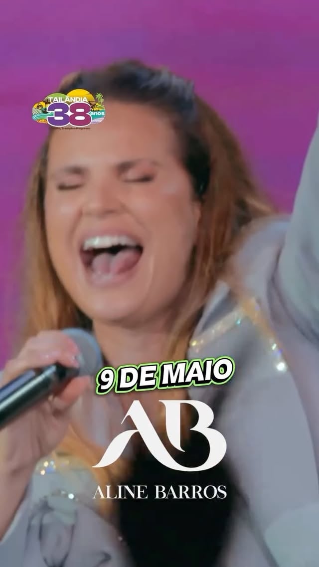 SHOW ALINE BARROS | 38 ANOS DE TAILÂNDIA Pela primeira vez na nossa história, Tailândia vai receber Aline Barros! 🙌 Uma atração muito esperada em nossa cidade. 38 anos e um presente que a gente esperou muito pra viver junto. Vai ser uma noite de louvor, gratidão e emoção pra marcar o aniversário da nossa terra. Traga sua família, prepare o coração e venha adorar com a gente. Tailândia espera vocês! Marca aqui quem vai levantar as mãos pro céu! ⬇️38 anos de tradição, trabalho e progresso. E agora, de fé também.#Tailândia38Anos #AlineBarros #AlineBarrosEmTailândia #AniversárioTailândia #Louvor by @laurohoffmann