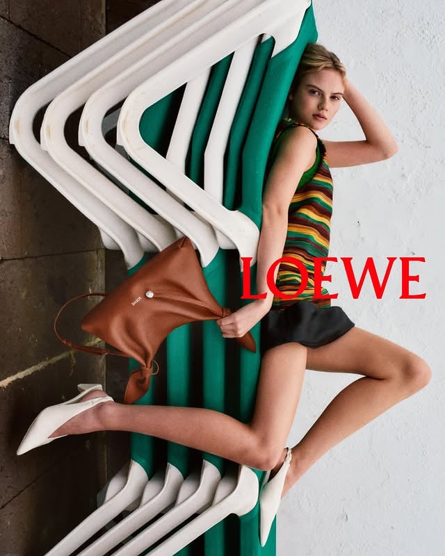 Isla Johnston and Levon Hawke for LOEWE Fall Winter 2026 precollection. Photographed by Talia Chetrit.