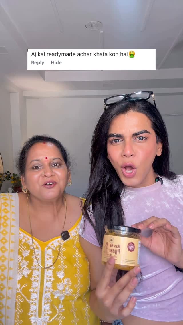 Mummy se panga nhi lene ka😎..[ pickle brand , desi achar , women entrepreneurs , new brand , indian brand , gay man , mother love , fun reels ] by @theguyinaskirt