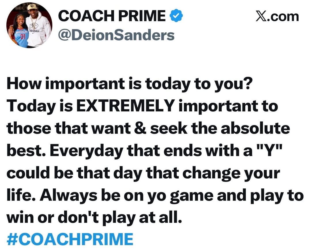 This is the day that Change shows up! #CoachPrime