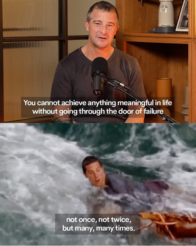 Every meaningful thing in my life has been found on the other side of a failure. Usually a few!Churchill said the key to success was going from one failure to the next with no loss of enthusiasm. Smart guy! by @beargrylls