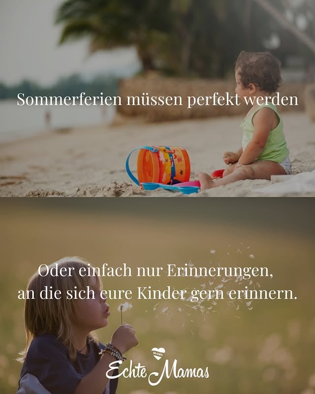 Du musst keinen perfekten Sommer erschaffen, um eine gute Mama zu sein. 🤍Sommerferien fühlen sich auf Social Media oft an wie:Fernreise. Ausflüge. Bastelideen. Glückliche Kinder. Entspannte Eltern. ☀️Und in echt?Sind sie für viele Familien vor allem Organisation, Mental Load, Betreuungslücken, hohe Kosten und sehr viele „Mamaaaa“.Vielleicht müssen Ferien aber gar nicht perfekt sein.Vielleicht bleiben am Ende sowieso ganz andere Dinge hängen: Wassereis auf dem Balkon. Lange wach bleiben. Zusammen einschlafen. Ein spontaner Badesee-Nachmittag. Nähe. Sicherheit. Zuhause.#sommerferien #mamasein #mentaleload #familienleben #elternalltag #echtemamas