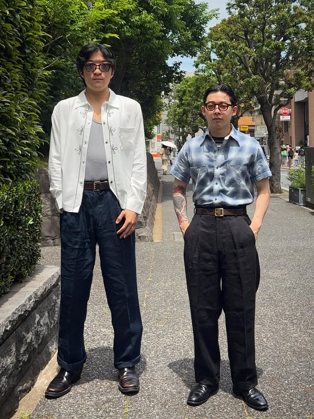 ⁡⁡New Trousers &New Eyewear!⁡LeftDP-884Hand Stitch Linen 2Tuck TrousersCOLOR:NAVYEmbroidered Open Shirt "WESTERN"⁡DEF-013Eyewear⁡⁡RightHand Stitch Linen 2Tuck TrousersCOLOR:BLACKS/S Ombre Check Work Shirt⁡DEF-016Eyewear⁡⁡⁡⁡⁡⁡⁡⁡⁡⁡⁡⁡#drybones #vintagestyle #vintage #50s #ドライボーンズ by @drybones_tokyo