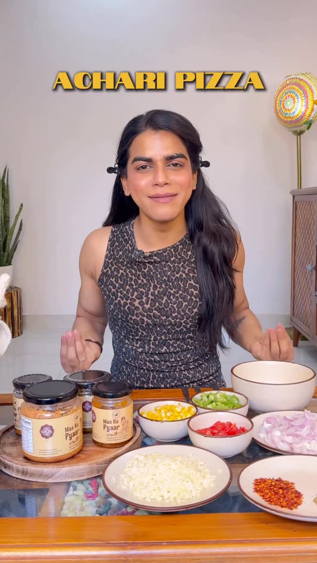 Tried making pizza for the first time😮‍💨..[ cooking , fun reel , gay man , pickle brandy , desi achar , cooking reel ] by @theguyinaskirt