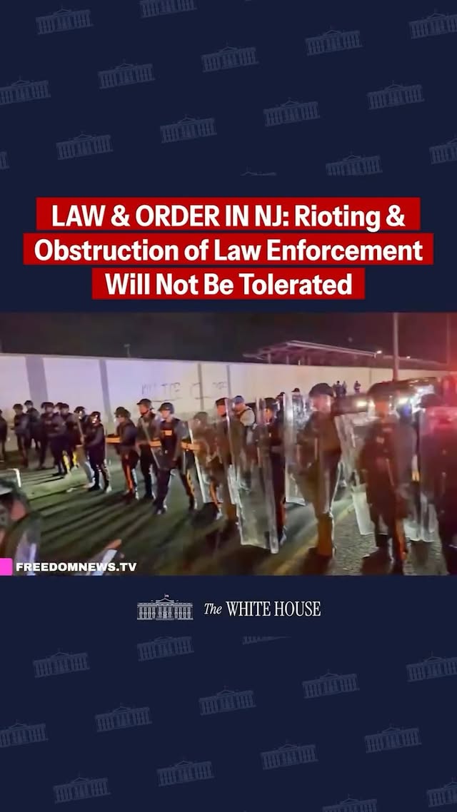 Newark or anywhere in America, the message doesn’t change: ICE operations will NOT be deterred.Riot, obstruct, or assault an officer and you will be arrested and prosecuted to the fullest extent of the law. Play stupid games, win stupid prizes. by @potus