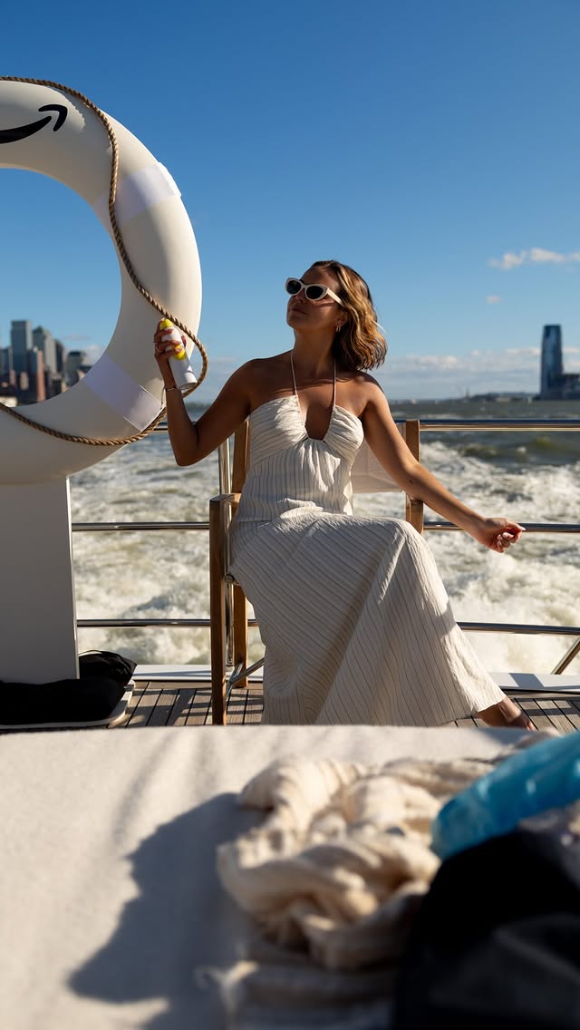 Spent a day in the nyc sun celebrating the US Sail Grand Prix with @amazonfashion and @amazonbeauty ☀️🤍 you can get ready for summer & shop both my looks on Amazon right now! 🩷 #ad by @baileemadison