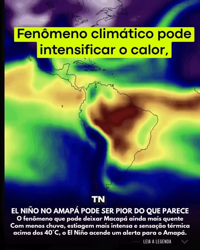 Com a influência do El Niño, o Amapá pode enfrentar períodos mais secos, temperaturas mais altas e sensação térmica cada vez mais pesada, principalmente durante a estiagem.O fenômeno altera o comportamento das chuvas e pode intensificar extremos climáticos na Amazônia. Na prática, isso significa menos chuva, mais abafamento, aumento do risco de queimadas, piora na qualidade do ar e impactos diretos na saúde da população.Em Macapá, o problema fica ainda mais forte por causa da combinação entre calor natural da região, alta umidade, áreas com pouca arborização, asfalto, concreto e crescimento urbano. O resultado é uma cidade que esquenta mais rápido e demora mais para aliviar.Sensações térmicas acima dos 40°C já fazem parte da realidade em períodos críticos, e em áreas mais expostas essa percepção pode ser ainda maior.O El Niño não age sozinho, mas ele intensifica um alerta que já estava claro: precisamos falar mais sobre clima, arborização, queimadas, saúde pública e planejamento urbano no Amapá.O calor não é apenas desconforto. É sinal de que a cidade precisa se adaptar.(@tucujunews) by @tucujunews