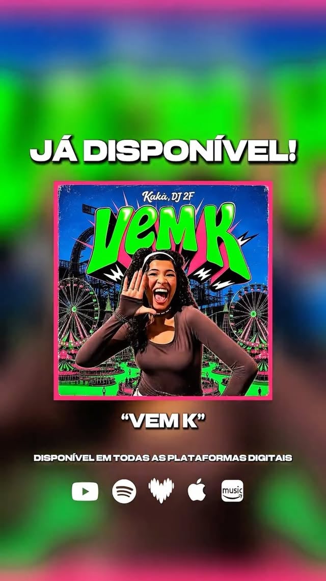 JÁ DISPONÍVEL! 🚨 Esqueça tudo! "Vem K", o novo hit da @oiikaka___ , já está tocando em todas as plataformas de música. 🎧🔥Quero ver todo mundo fazendo o reverse e mandando o passinho da Kaká! ✨🤎#casasaturno by @acasasaturno