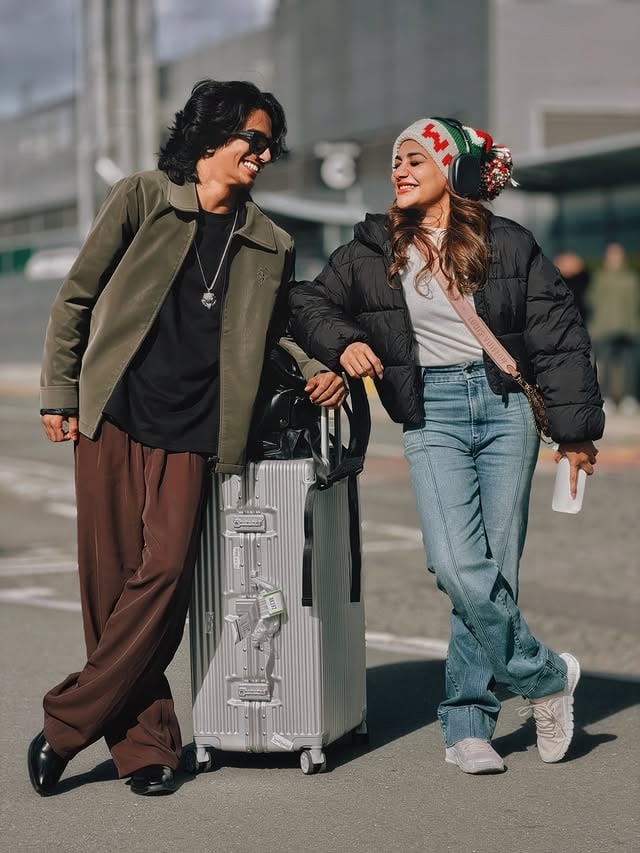 Landed in Manchester! ✈️🇬🇧Excited to perform here for you all.Rimi Tomy Live 🎤✨See you tomorrow! ❤️📸 @anuguitarz 😊❣️ by @rimitomy