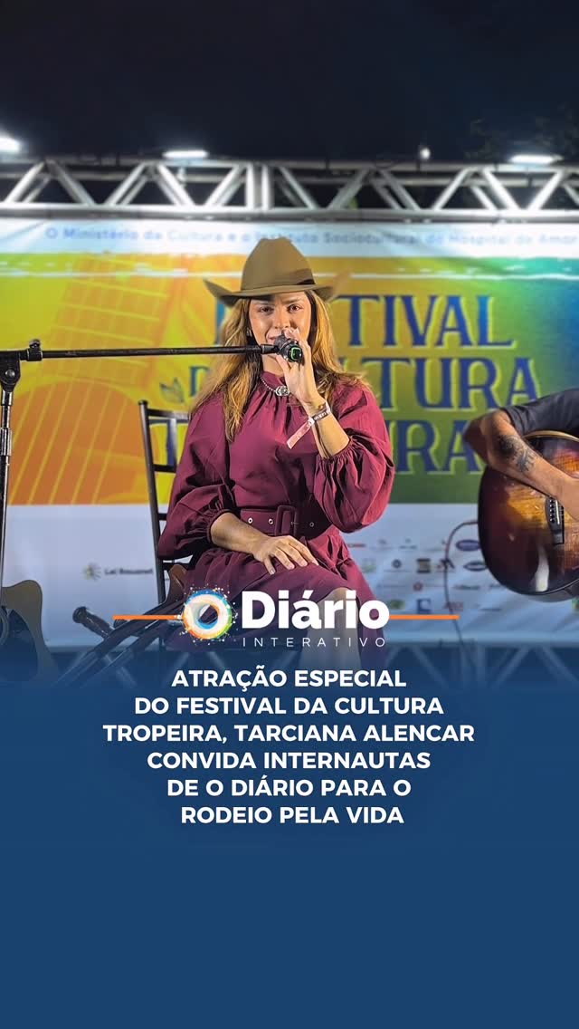 🎤❤️ Presença confirmada no palco do Festival da Cultura Tropeira, Tarciana Alencar fez um convite especial aos internautas de O Diário para prestigiarem o Rodeio Pela Vida. A cantora promete levar muita música, emoção e solidariedade ao evento em prol do Hospital de Amor.#RodeioPelaVida #TarcianaAlencar #FestivalDaCulturaTropeira #HospitalDeAmor #Barretos GrupoMonteiroDeBarros ODiário by @tarcianaalencar