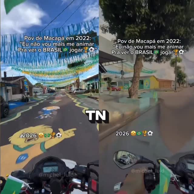 Rua de Macapá, enfeitada pelos moradores com tema da Copa2026, viraliza nas redes sociais. Gostaram? (reprodução: @michel_luid ) by @tucujunews