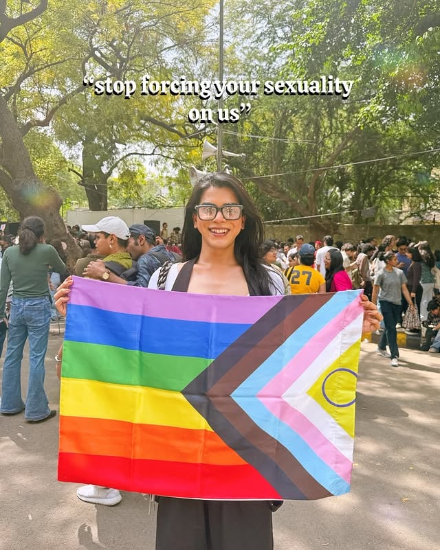 Happy Pride Month, besties 💚Never let anyone tell you who you are or what you can’t be. Just be yourself, take up space, and keep shining. 🌈✨..[ pride , gay man , lgbtq , acceptance , breaking stereotypes , breaking barriers , queer ] by @theguyinaskirt