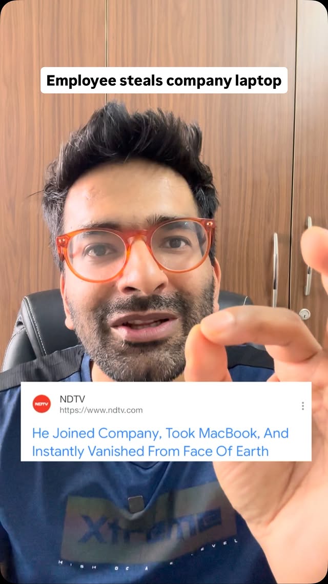 Employee takes company laptop and then disappears before joining. Company tries to track him but he erases his entire digital footprint 

[employee scam, employee steals company laptop, employee cheats company, company can’t track employee who stole laptop, uber story]
