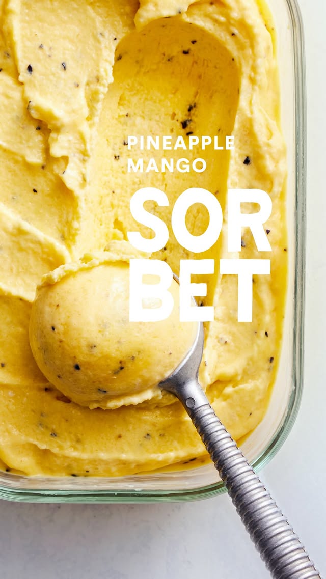 Enjoy a scoop of sunshine.This Pineapple Mango sorbet combines mango, pineapple, banana, and passionfruit with creamy coconut yogurt for a bright, naturally sweet frozen treat. Toasted coconut adds a little texture and a classic tropical finish.Make recipes like this with the Sorbet Attachment for the J2. Today is the last day to receive a complimentary Sorbet Attachment with your purchase of the J2. Already own the J2? Enjoy 20% off the Sorbet Attachment with code SORBET20.Pineapple MangoMakes: 3 ½ cupsIngredients:1 cup Greek yogurt1 cup frozen mango pieces1 cup frozen banana chunks1 cup frozen pineapple pieces2/3 cup frozen passionfruit pulp, chopped into small chunks3 tablespoons toasted shredded coconut, optionalDirections:1. Spoon yogurt into ice cube trays and freeze overnight or until frozen solid.2. Switch out your J2 juice strainer for your Sorbet Attachment, then reassemble the juicer.3. Close the lid, then turn the juicer on, and load ingredients through the top hole of the juicer.4. For best results, load frozen yogurt, mango, banana, pineapple, and passionfruit one at a time. Note: The sorbet will dispense into the pulp collector5. When all ingredients have been added, stir the coconut into sorbet with a wooden spoon to combine the flavors. Serve immediately. by @namawell