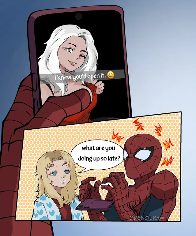 Open when alone 😉 
#Supergirl #spiderman #fanart