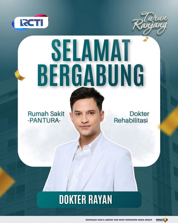 Selamat bergabung Dokter Rayan @_luckyperdana di RS "Pantura"🥰

Saksikan Layar Drama Indonesia TURUN RANJANG Setiap Hari pukul 20.30 WIB hanya di @officialrcti 

RCTI Hadir di CHANNEL 28, ikuti cara mudahnya:
* Aktifkan LCN lalu scan ulang STB Kamu
* Scan otomatis TV Digital

Apabila masih bermasalah dengan siaran @officialrcti ditempat kamu? 
Silahkan cek link berikut ya 
⬇️⬇️⬇️
https://rcti.tv/helpdesk

#layardramaoke #layardramaindonesia #turunranjangdircti