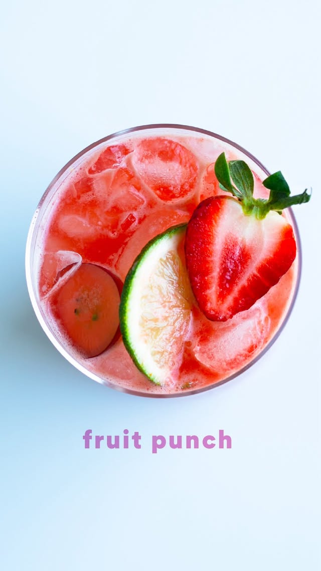 Enjoy that classic fruit punch taste, but made fresh.This version brings back that nostalgic flavor using real fruit instead of syrups and added sugars. Strawberries, watermelon, and grapes deliver natural sweetness and hydration, while apple adds body and lime brightens everything up. Save this for your next summer hang.Bright Berry PunchMakes: 16 ouncesIngredients:2 cups strawberries, hulled1 red apple1 cup watermelon, cubed½ cup grapes½ lime, peeledDirections:1. Wash all produce well.2. Cut the apple, watermelon, and lime into pieces that fit easily into your juicer.3. Juice the strawberries, apple, watermelon, grapes, and lime.4. Serve over ice. by @namawell