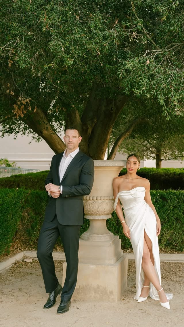 3 Months to I DO 💍✨ Thank you God! His timing was worth the wait 🤍
.
Photography @noahnashweddings 
Gown @galialahav 
Shoes @reformation ‘The Natasha Pump’
Suit @suitsupply 
Styling @sumrknight 
Hair @artaviaharris_ 
Makeup @rarebeauty