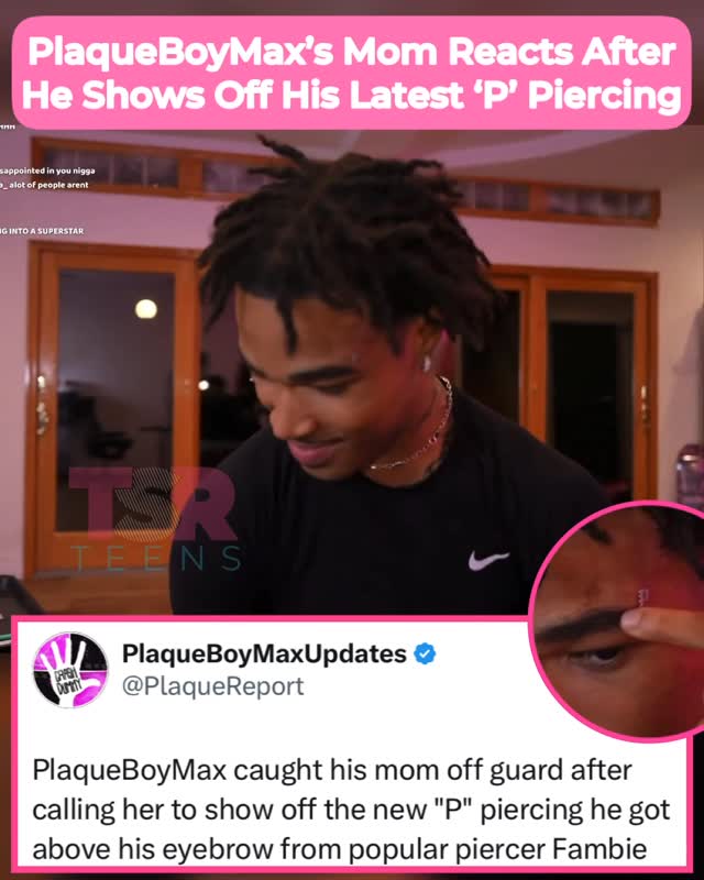 #PlaqueBoyMax’s mom had a few questions after he revealed his latest piercing over FaceTime. #TeaMates, y’all feeling it?! (✍🏽: #TSRStaffKH)
