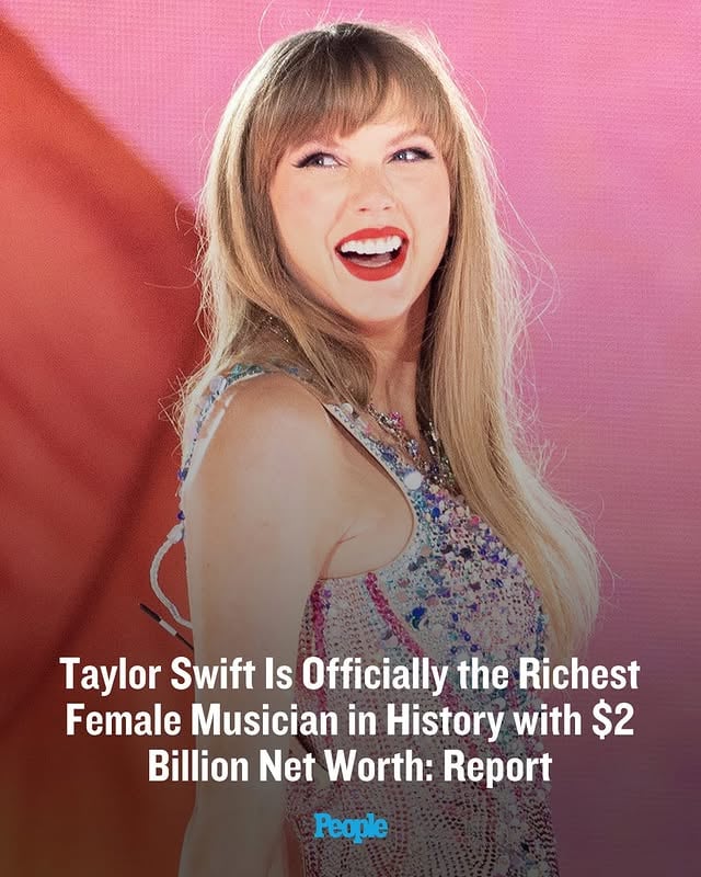 Taylor Swift's net worth has reached a new all-time high.

"The Fate of Ophelia" singer has become the richest female musician in history, according to Forbes' 2026 Iconoclast 50 list, published Thursday, June 4. As of March 2026, Swift's net worth was estimated to be $2 billion.

📷: Christopher Polk/Penske Media via Getty