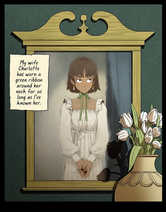 Throwback to my take on The Green Ribbon, based on the short story from 1824 by Washington Irving! This was included in my book Bad Dreams in the Night, which was a NYT Best Seller in 2024. It’s getting French, Spanish, and Danish translations soon, and just came out in Italian! Isn’t that neat? I think so. 🎀