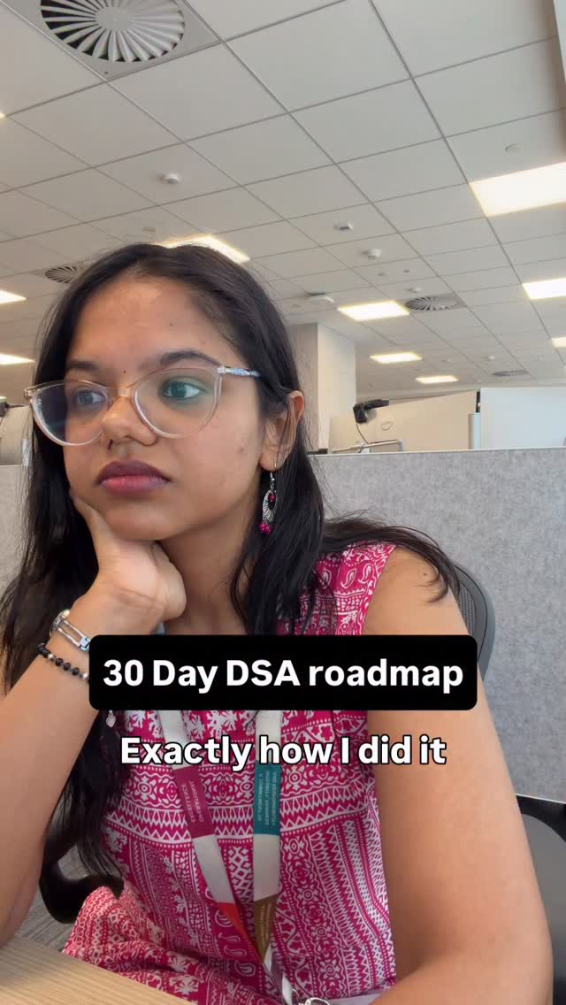 Hey! Here’s the complete 30-day DSA prep plan 👇
Week 1 — Foundation (Easy)
Platform: LeetCode + GFG
Topics: Arrays, Strings, Linked Lists
Daily target: 3–4 easy problems
Focus: Consistency over speed
Week 2 — Core DSA (Medium)
Platform: LeetCode + GFG
Topics: Trees, Graphs, Recursion
Daily target: 2–3 medium problems
Also: Start reading LeetCode Discuss + Glassdoor for your target company
Week 3 — Advanced DSA (Medium/Hard)
Platform: LeetCode + InterviewBit
Topics: DP, Sliding Window, Binary Search, Heaps
Daily target: 2 medium + 1 hard
Focus: Don’t skip when it gets hard — this week matters most
Week 4 — Simulate, Don’t Study
Platform: Naukri Code360 + Mock interviews
Topics: No new DSA — only revision
CS Fundamentals: OOPs, DBMS, OS — 1 topic per day
Daily: 1 full timed mock interview
Resources I actually used:

LeetCode — https://leetcode.com
GFG — https://geeksforgeeks.org
InterviewBit — https://interviewbit.com
Naukri Code360 — https://www.naukri.com/code360
LeetCode Discuss (JPMC tag) — https://leetcode.com/discuss
Glassdoor Interview Experiences — https://glassdoor.com

All free. No paid courses needed.
All the best — you’ve got this 🙌
Follow for more prep content and career tips @arushiexploress 

#trending #corporate #fyp #interview #dsa 
job search