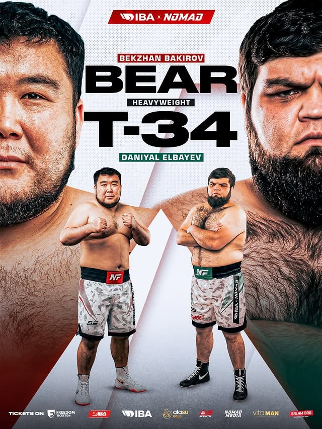 Бекжан «Аю» Бакиров vs Даниял «T-34» Эльбаев | Бой в тяжёлом весе 💥Бекжан Бакиров — любимец народа, который уже не раз доказал, что не боится никого. Его соперником станет медийный боец Даниял «T-34» Эльбаев — опытный и зрелищный спортсмен, всегда готовый устроить настоящее шоу в ринге 🔥Бой, в котором всё может закончиться в любой момент🏟️ 4 июля | Алматы | Almaty ArenaБилеты уже в продаже на @ticketonkz-Бекжан «Аю» Бәкіров vs Даниял «Т-34» Эльбаев | Ауыр салмақтағы жекпе-жек 💥Бекжан Бәкіров — ешкімнен қорықпайтынын бірнеше рет дәлелдеген халықтың сүйіктісі. Оның қарсыласы — рингте әрдайым нағыз шоу көрсетуге дайын, тәжірибелі әрі тартысты жекпе-жек шебері, медиалық боец Даниял «Т-34» Эльбаев болмақ 🔥Кез келген сәтте бәрі аяқталып кетуі мүмкін жекпе-жек🏟️ 4 шілде | Алматы | Almaty ArenaБилеттер @ticketonkz сайтында сатылымда-Bekzhan «Bear» Bakirov vs Daniyal «T-34» Elbaev | Heavyweight Bout 💥Bekzhan Bakirov is a fan favorite who has proven time and again that he fears no one. His opponent will be the high-profile fighter Daniyal «T-34» Elbaev—an experienced and thrilling athlete who is always ready to put on a real show in the ring 🔥A fight where it could all be over in the blink of an eye🏟️ July 4th | Almaty | Almaty ArenaTickets are already on sale at @ticketonkz by @iba_official