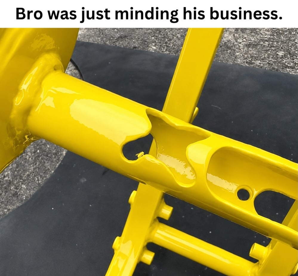 Pompeii’d. A fly became coated in yellow paint while a metal frame was being painted, preserving its shape in remarkable detail. ✨Follow for more✨ I am famous biologist. ⚠️ #science #animals treepupper on reddit by @biologistmichael