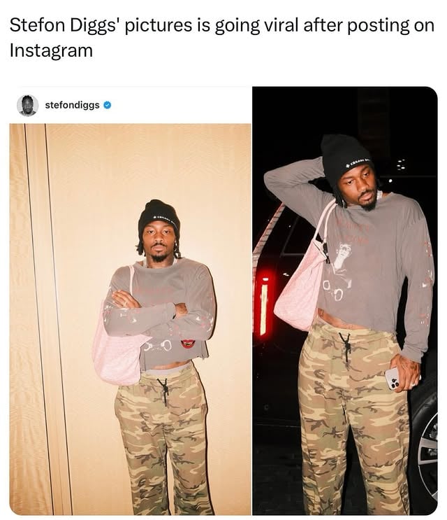 Stefon Diggs hit Instagram showing off a pink Goyard bag, and social media immediately had something to say