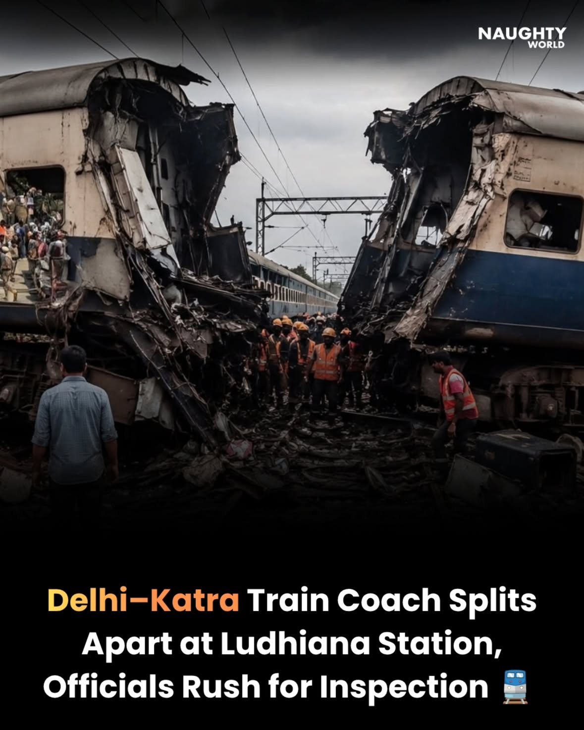 🚨 A tense moment at Ludhiana Station as a Delhi–Katra train coach split apart, prompting an immediate inspection by railway officials. Thankfully, authorities acted swiftly and an investigation is underway. 🚆⚠️

#Ludhiana #IndianRailways #TrainNews #BreakingNews