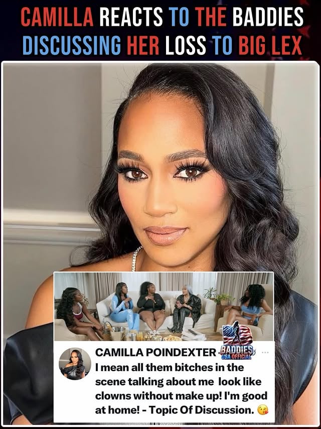 Camilla responded after several baddies were discussing her fight with Big Lex and getting whooped after talking trash online, saying the women talking about her look like clowns without makeup and pointing out that she’s still the topic of discussion while she’s at home 🍷 #baddies #baddiesusa #thezeusnetwork #zeusnetwork @realmissnatalienunn @itsrolliethabaddie @_showgirlneek @badgyalicy @diamondthebodyy