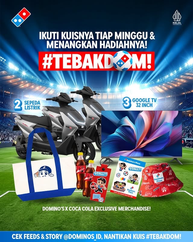 Absen yang uda ikutan #TebakDom di bulan Juni ini 🙌🏼🍕Cek dan aktif terus di FEED & STORY @Dominos_id, nantikan kuis2 seru spesial untuk domizen selama pesta bola ya! 🥳⚽️ by @dominos_id