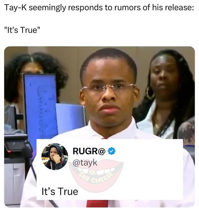 Tay-K seemingly responds to rumors of his release