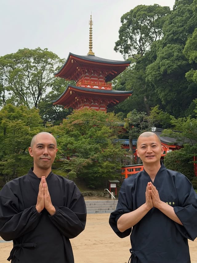 キッサコ薬師寺寛邦さんが須磨寺へ！！来月のコンサートの打ち合わせにキッサコの薬師寺さんが須磨寺へお越しくださいました！@kanhoyakushiji_kissaquo 般若心経ミュージックを10年続けてこられた薬師寺さん。仏教にご縁のなかったたくさんの方々へ仏教の素晴らしさ、般若心経の尊さを伝えてくださっています。私はずっと拝見していて、お会いできて感動だったのですが、なんと薬師寺さんからも「いつも見てるので、お会いできて嬉しいです！」とおっしゃっていただき、嬉しさでいっぱいでした。同じ臨済宗の横田南嶺猊下や、細川晋輔さんとのお話にも花が咲き、幸せな時間となりました。すごいフォロワー数、超有名人の薬師寺さんですが、とても謙虚で気さくな方でした。益々、来月のコンサートが楽しみです。尊いご縁に感謝申し上げます。感謝合掌#キッサコ #薬師寺寛邦 さん#般若心経 #般若心経ミュージック #須磨寺 by @kanhoyakushiji_kissaquo