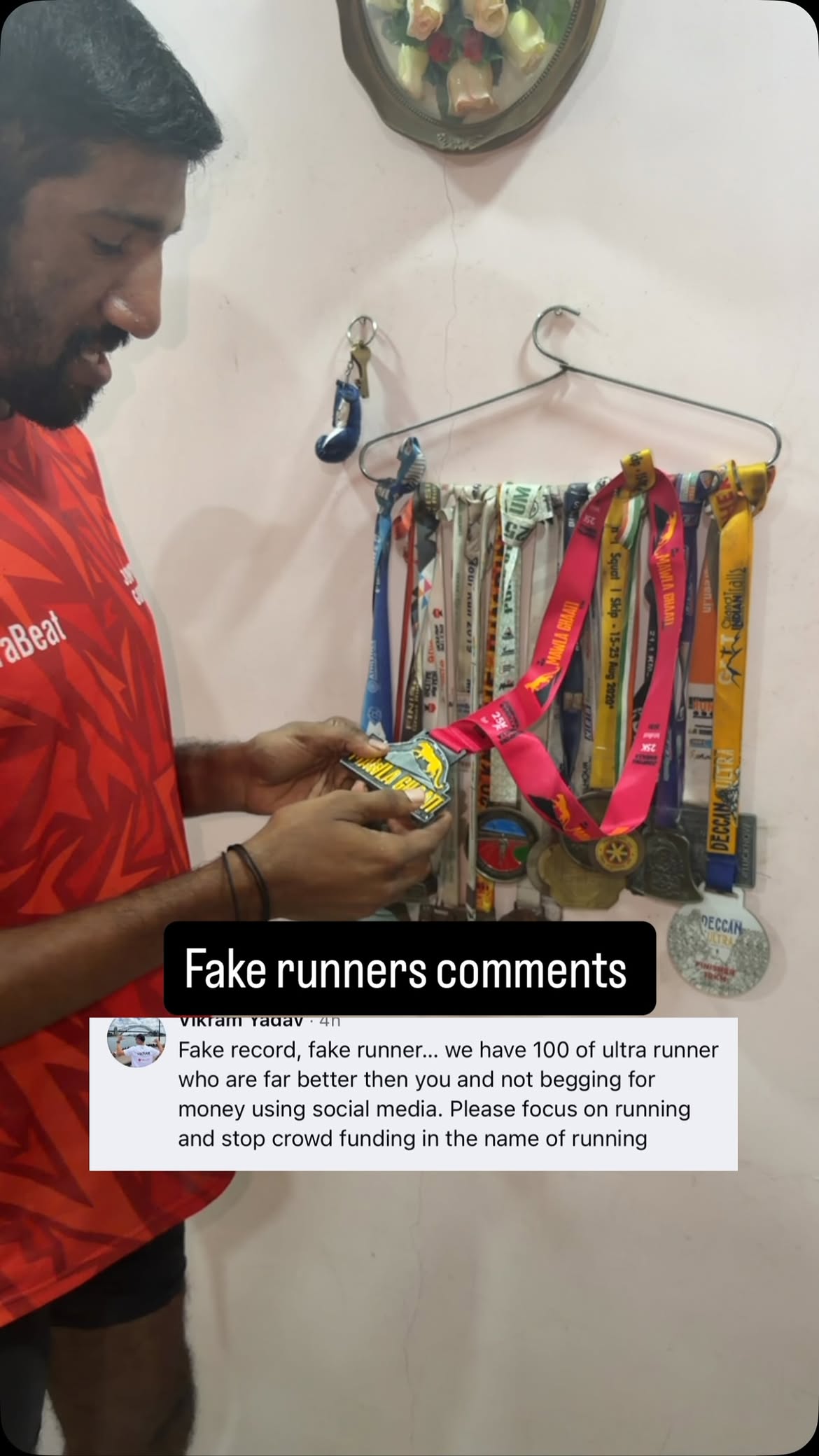 Medals are won by hardwork not fake 🇮🇳#trending #running #worldrecord #marathon #athlete by @athletevishak