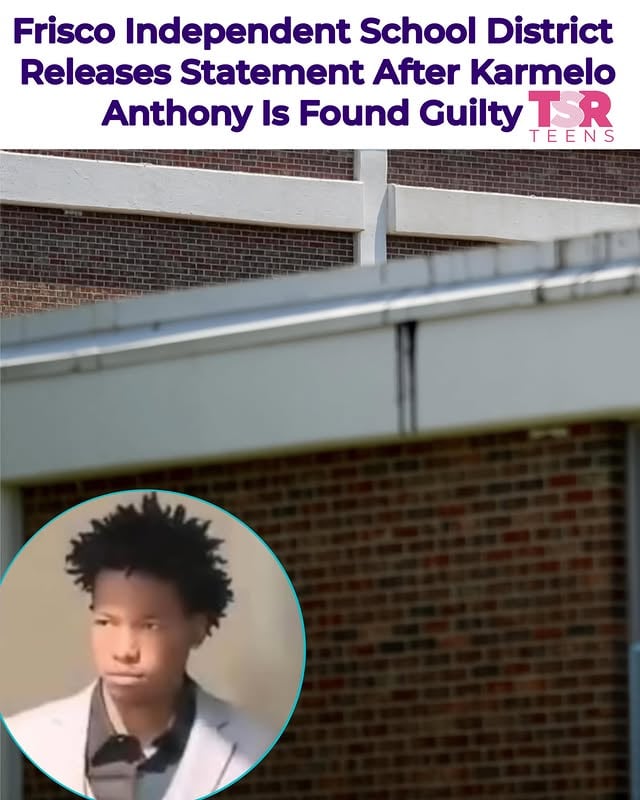 The Frisco Independent School District has released a statement following the guilty verdict in #KarmeloAnthony’s case. The 19-year-old now faces between 5 and 99 years in prison after a brief sentencing hearing where his mother was the only witness to testify. When the verdict was read, Anthony broke down in tears, with emotional cries reportedly heard throughout the courtroom. His attorney was seen with an arm around him as the decision was announced. 
_________________________ 
Following the verdict, Judge Roach informed Anthony that his bond had been revoked and ordered him into the custody of the Collin County Sheriff’s Office. The courtroom reportedly remained silent as those in attendance stayed seated. Anthony’s parents exited the courtroom, while sheriff’s deputies quickly escorted him away. 
_________________________ 
The statement reads,” Our community has carried the weight of this tragedy for more than a year, and our thoughts remain with the impacted families, friends, and classmates.” Swipe + See previous post ✍🏾#TSRStaffAS #TSRStaffTC 📷:(@gettyimages @theisiahfactor