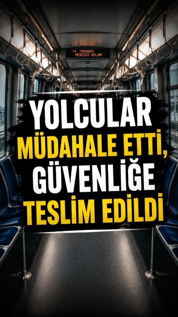 T4 Topkapı–Mescidi Selam Tramvay Hattı'nda bir kişinin, iddiaya göre 17 yaşındaki bir genç kızı t**iz ettiği öne sürüldü. Durumu fark eden yolcular şahsa tepki gösterdi. O anlarda bir yolcunun, "Çocuk o, çocuk" diyerek tepki gösterdiği duyuldu.

Yaşananların ardından şahıs, güvenlik personeline teslim edildi. Yolcuların durumu polise de ihbar ettiği öğrenildi.