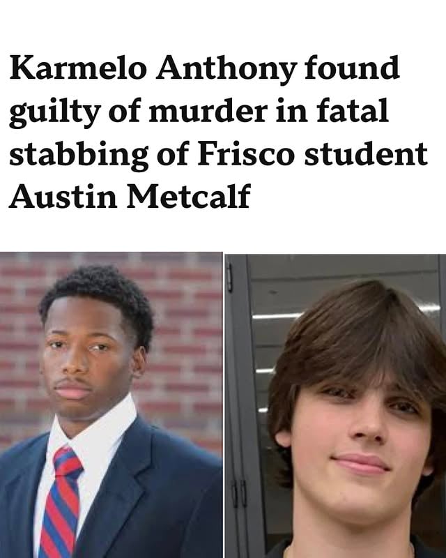 BREAKING: Karmelo Anthony has been found guilty of murder in the death of Austin Metcalf.

As this case moves forward, hard questions about fairness, justice, and whose actions earn the benefit of understanding will remain. Those questions are not new, and we owe it to every family touched by this to keep asking them. (Link in bio)