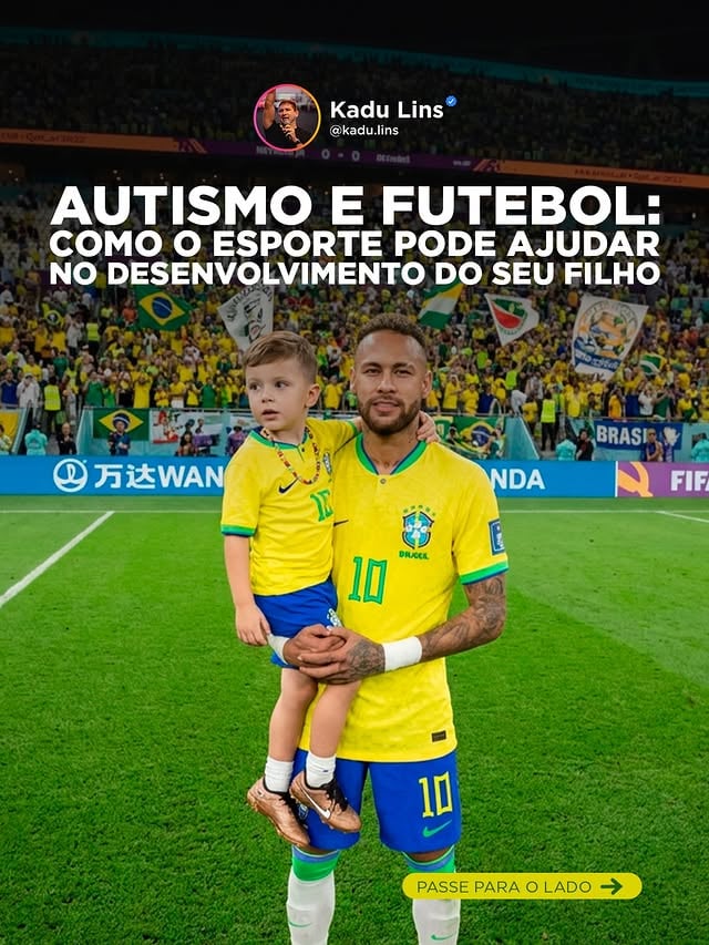 Autismo e futebol: não é só jogo, é desenvolvimento. Coordenação motora, atenção, socialização, regras, autonomia... são vários os benefícios da prática para as crianças autistas. Seu filho gosta de futebol? Comenta aqui.Compartilha com uma família que precisa saber disso. E me segue para aprender mais sobre o poder dos esportes na vida dos autistas. by @kadu.lins