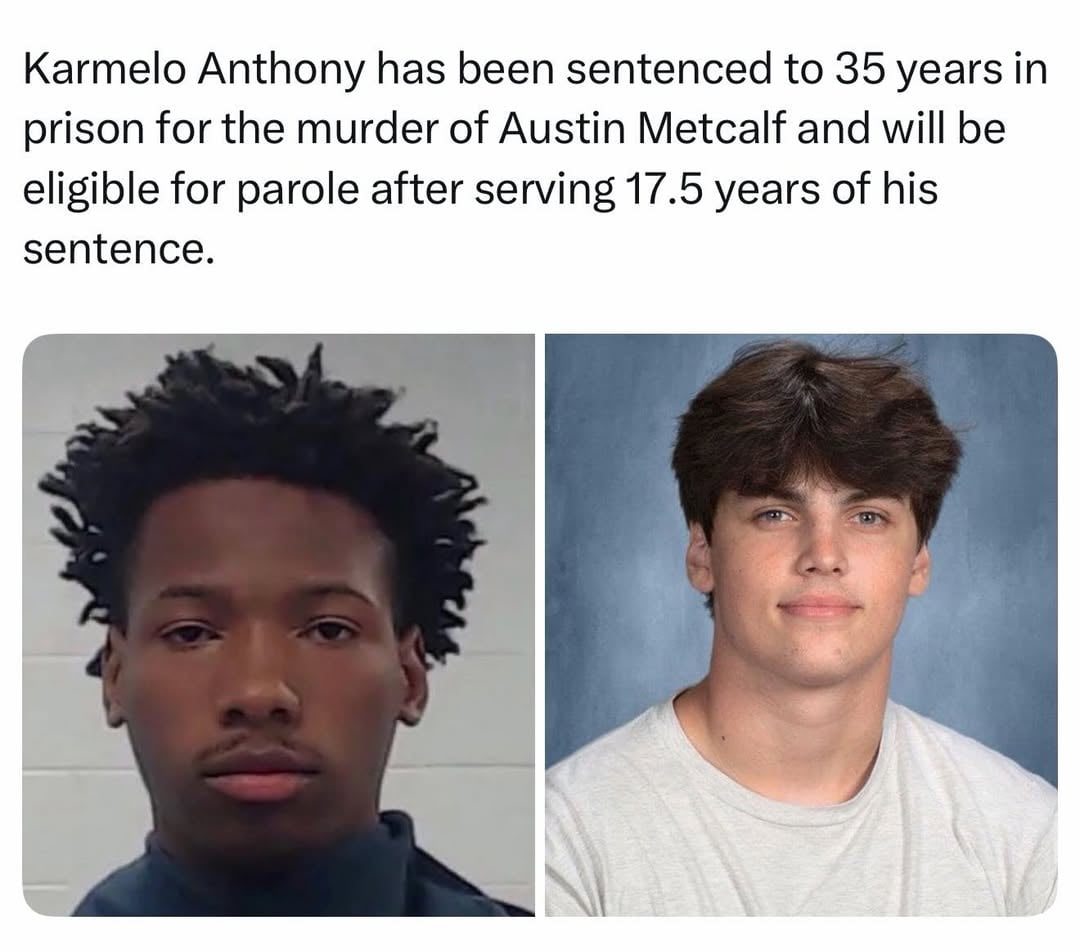 Karmelo Anthony sentenced to 35 years in prison for the murder of Austin Metcalf in Frisco, Texas