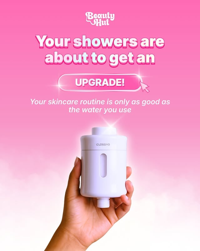 You’ve invested in the skincare, You’ve built the routine, But what about the water? 🚿🤔The @clossyo.shop Multi-Stage Shower Filter helps reduce impurities in your shower water, creating a better environment for your skin and hair to thrive 😊Think of it as the upgrade your routine didn’t know it needed 💖😉 by @beautyhutafrica